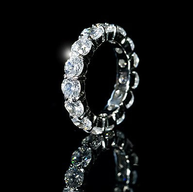 Elana Clear Diamond Eternity Stackable Ring | 6ct | Sterling