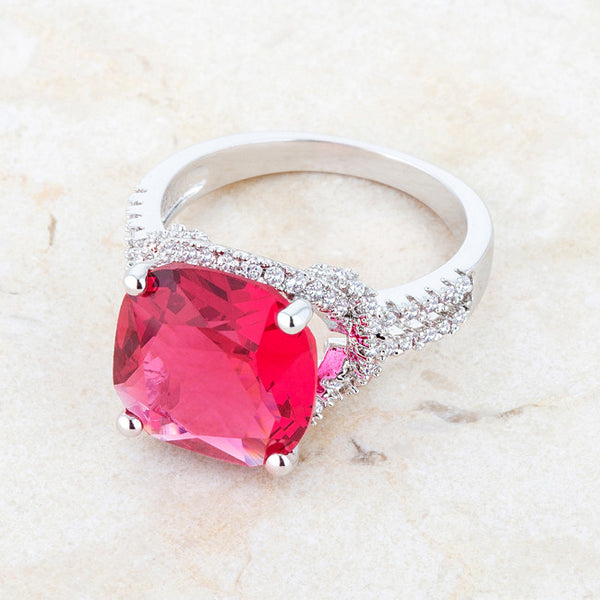 Charlene Ruby Silver Statement Ring 9ct Beloved Sparkles Beloved Glamorous Llc 2115