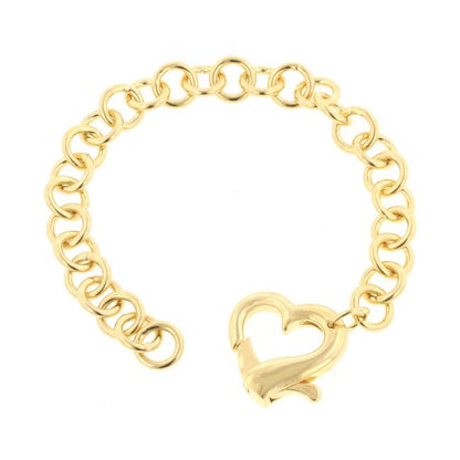 Adena Silvertone Heart Chain Bracelet  – 7in