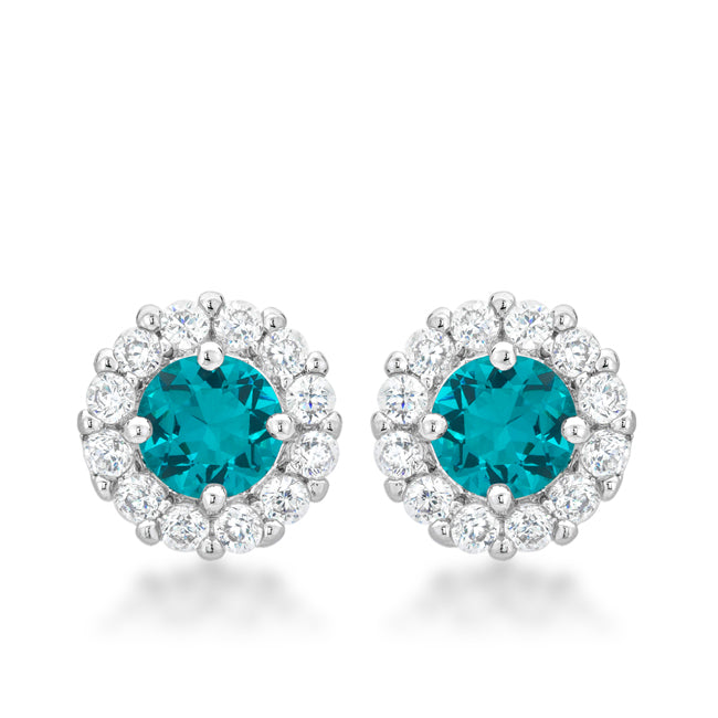 Belle 6mm Round CZ Halo Stud Earrings | .84ct | 2ct