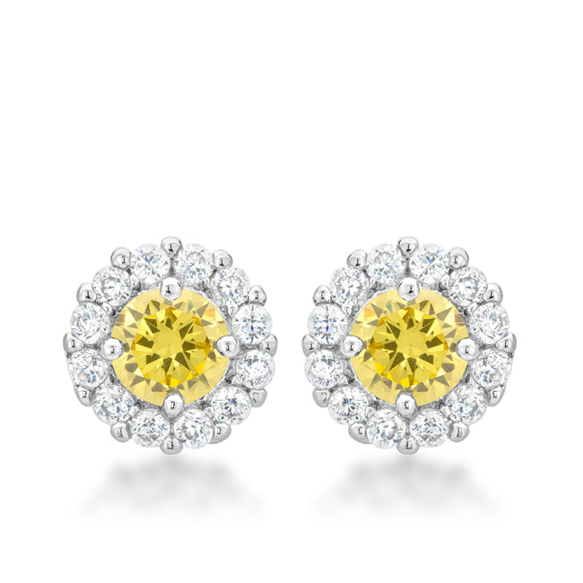 Belle 6mm Round CZ Halo Stud Earrings | .84ct | 2ct