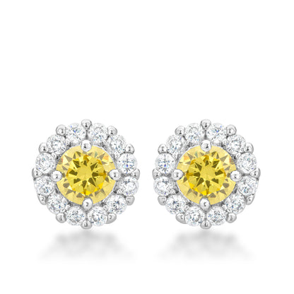 Belle 6mm Round CZ Halo Stud Earrings | .84ct | 2ct