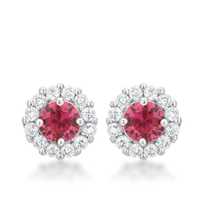 Belle 6mm Round CZ Halo Stud Earrings | .84ct | 2ct