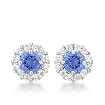 Belle 6mm Round CZ Halo Stud Earrings | .84ct | 2ct