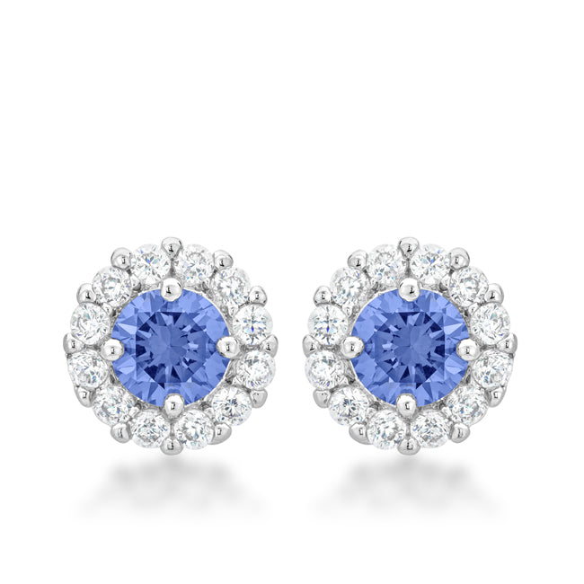 Belle 6mm Round CZ Halo Stud Earrings | .84ct | 2ct