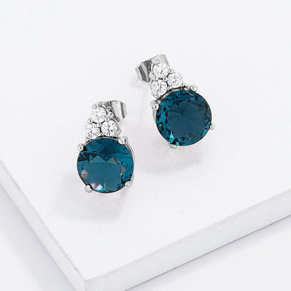 Abigail 9mm Round CZ Stud Earrings | 3ct