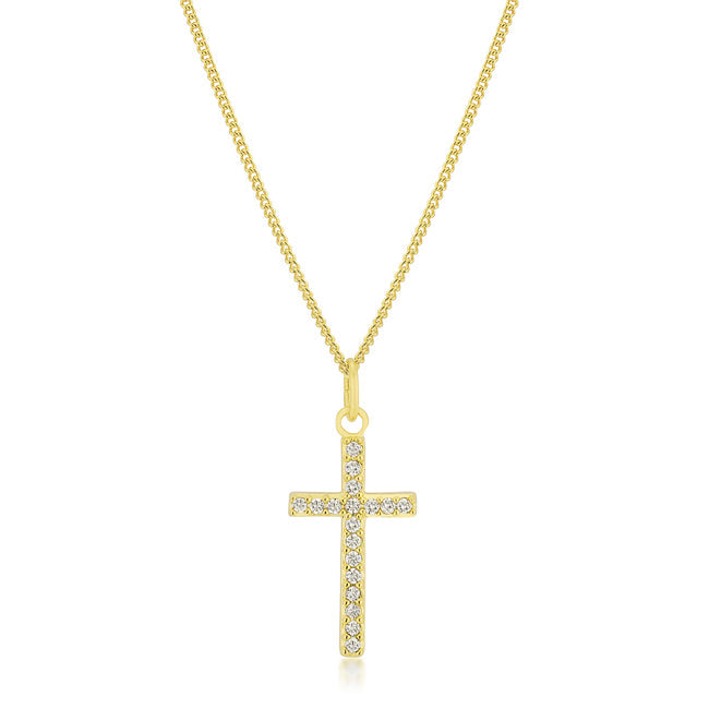 Fae CZ Cross Silver Pendant | 0.2ct