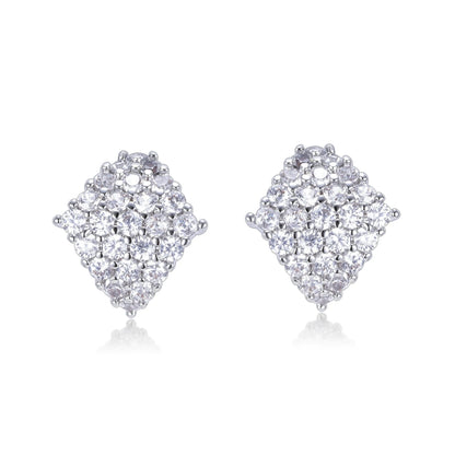 Fiona CZ Diamond Shape Huggie Earrings