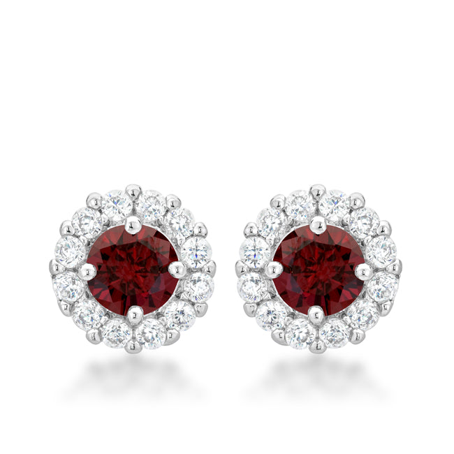 Belle 6mm Round CZ Halo Stud Earrings | .84ct | 2ct