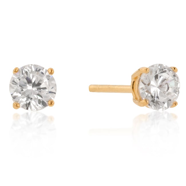 Haley 5mm Round CZ Stud Earrings  | 0.5ct | Sterling Silver