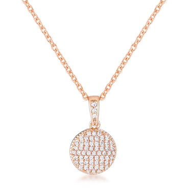 Olva Elegant Gold CZ Disk Pendant