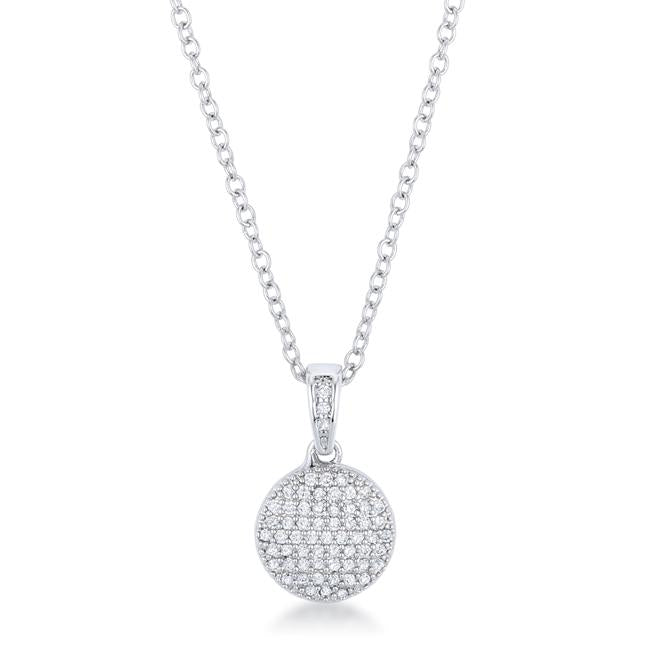 Olva Elegant Gold CZ Disk Pendant