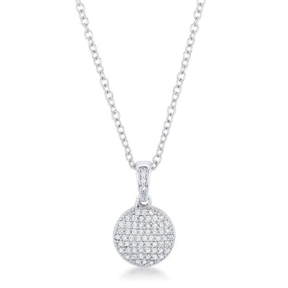 Olva Elegant Gold CZ Disk Pendant