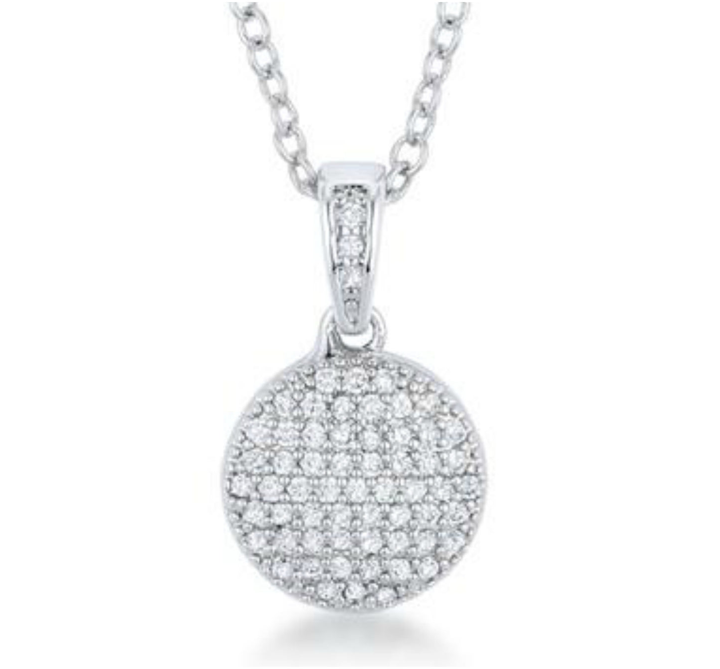 Olva Elegant Gold CZ Disk Pendant