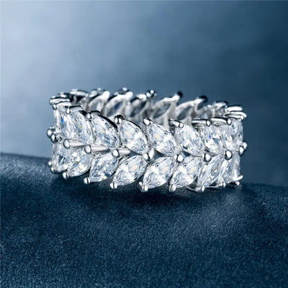 Marlene Marquise with Inlaid Zirconia Eternity Ring | 8ct | Sterling Silver