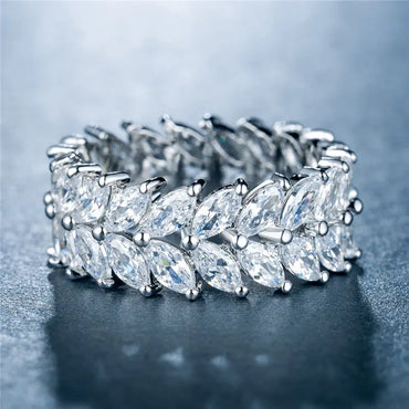 Marlene Marquise with Inlaid CZ Eternity Ring | 8ct | Sterling Silver