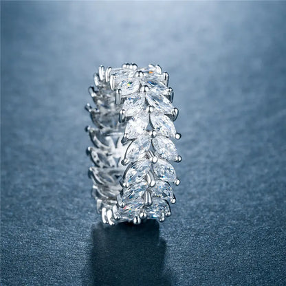 Marlene Marquise with Inlaid Zirconia Eternity Ring | 8ct | Sterling Silver