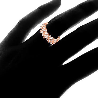 Mena Baguette CZ  Rose Gold Eternity Ring | 2.2ct