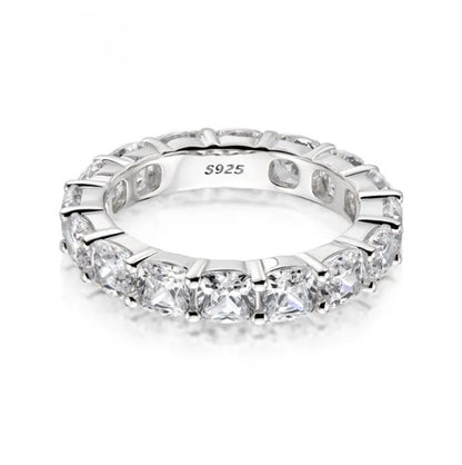 Natalie 4mm Cushion CZ Eternity Ring | 6ct | 925 Sterling Silver