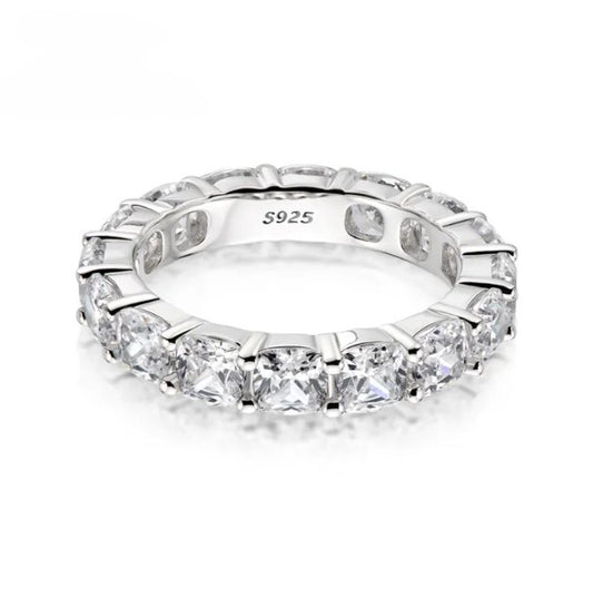 Natalie 4mm Cushion CZ Eternity Ring | 6ct | 925 Sterling Silver