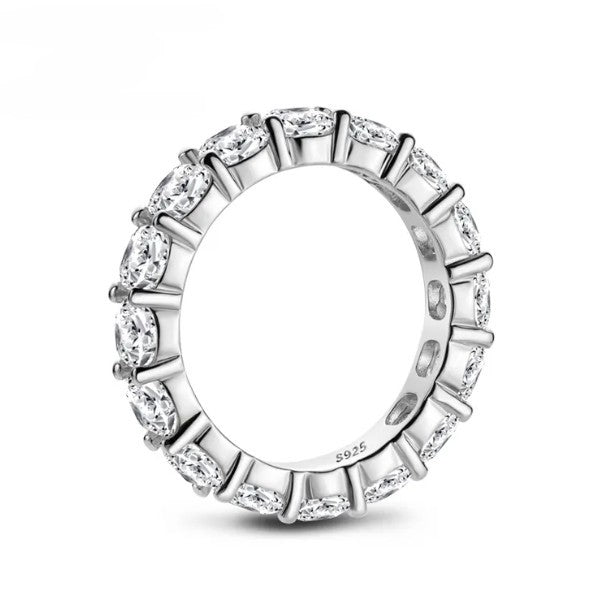 Natalie 4mm Cushion CZ Eternity Ring | 6ct | 925 Sterling Silver