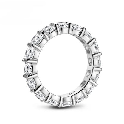 Natalie 4mm Cushion CZ Eternity Ring | 6ct | 925 Sterling Silver