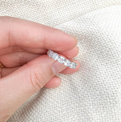 Natalie 4mm Cushion CZ Eternity Ring | 6ct | 925 Sterling Silver