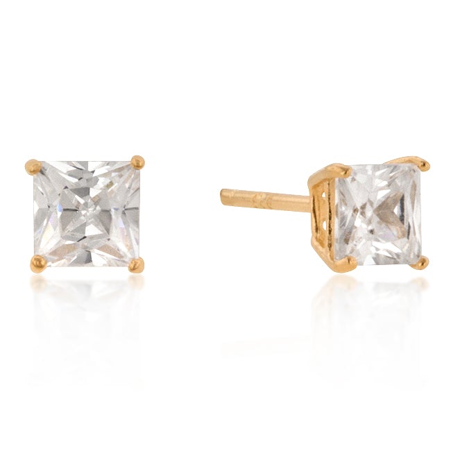 Halsey Princess Cut Stud Earrings – 5mm  | .75ct | Sterling Silver