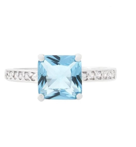 Barrie 8mm Princess CZ Engagement Ring | 3ct | Sterling Silver