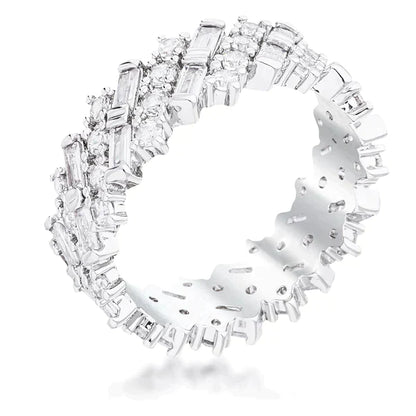 Mena CZ Baguette Silver Eternity Ring | 2.2ct | Sterling Silver