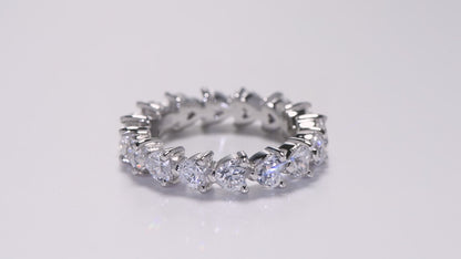 Perla 4mm Heart CZ Eternity Ring | 3.75ct| Sterling Silver