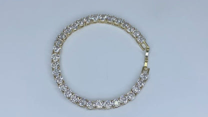 Carla 5mm Round CZ Gold Tennis Bracelet