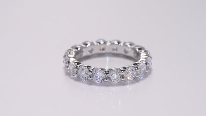 Elana 4mm Round CZ Eternity Stackable Ring | 6ct | Sterling Silver