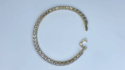 Micole 4mm Round CZ  Gold Tennis Bracelet – 7in