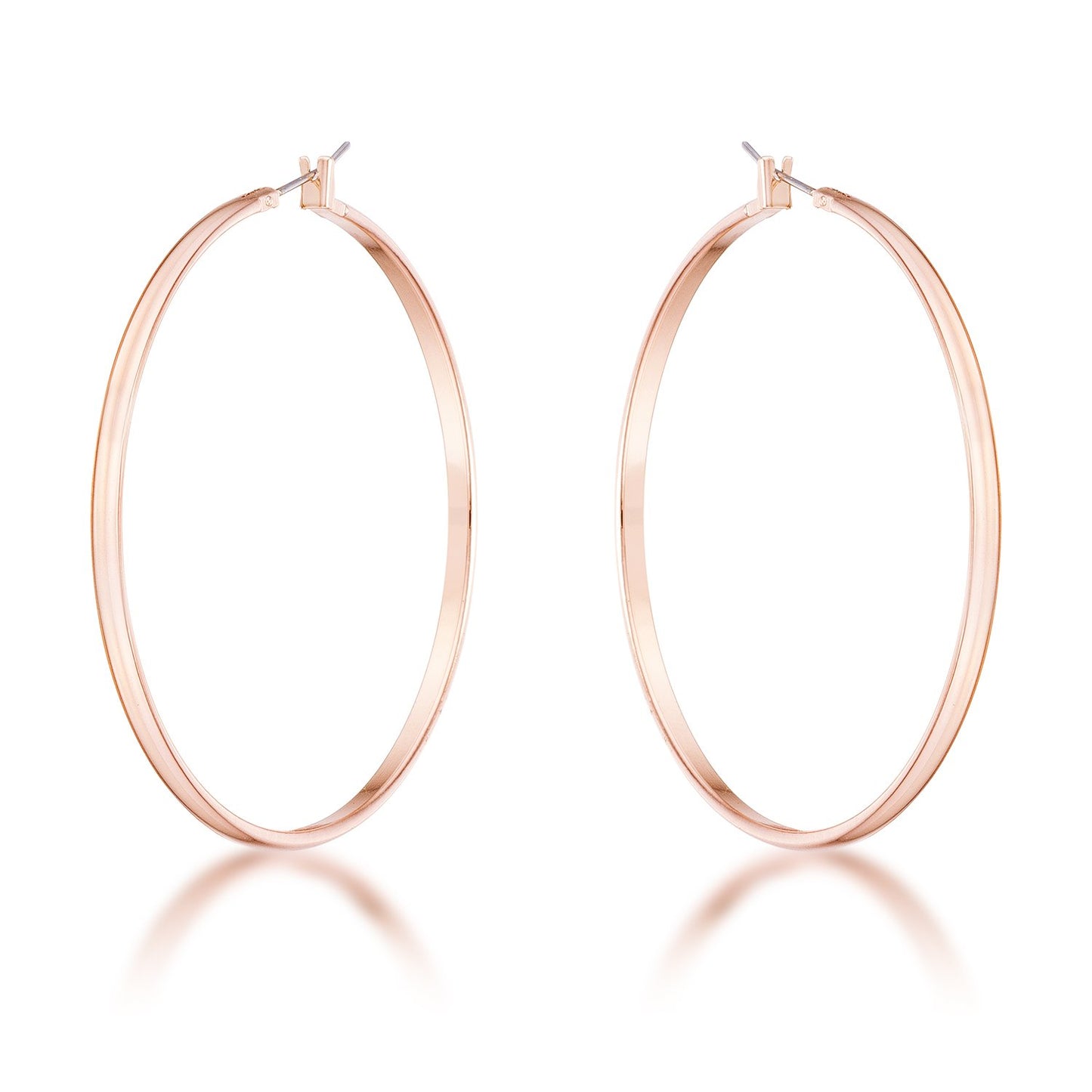 Flavila Classic Rose Gold Large Hoop Earrings