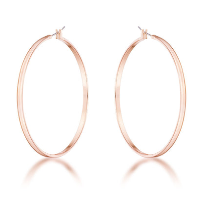 Flavila Classic Rose Gold Large Hoop Earrings