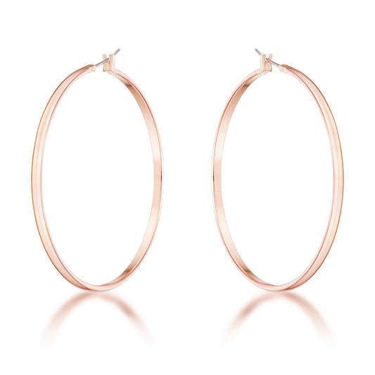 Flavila Classic Rose Gold Large Hoop Earrings