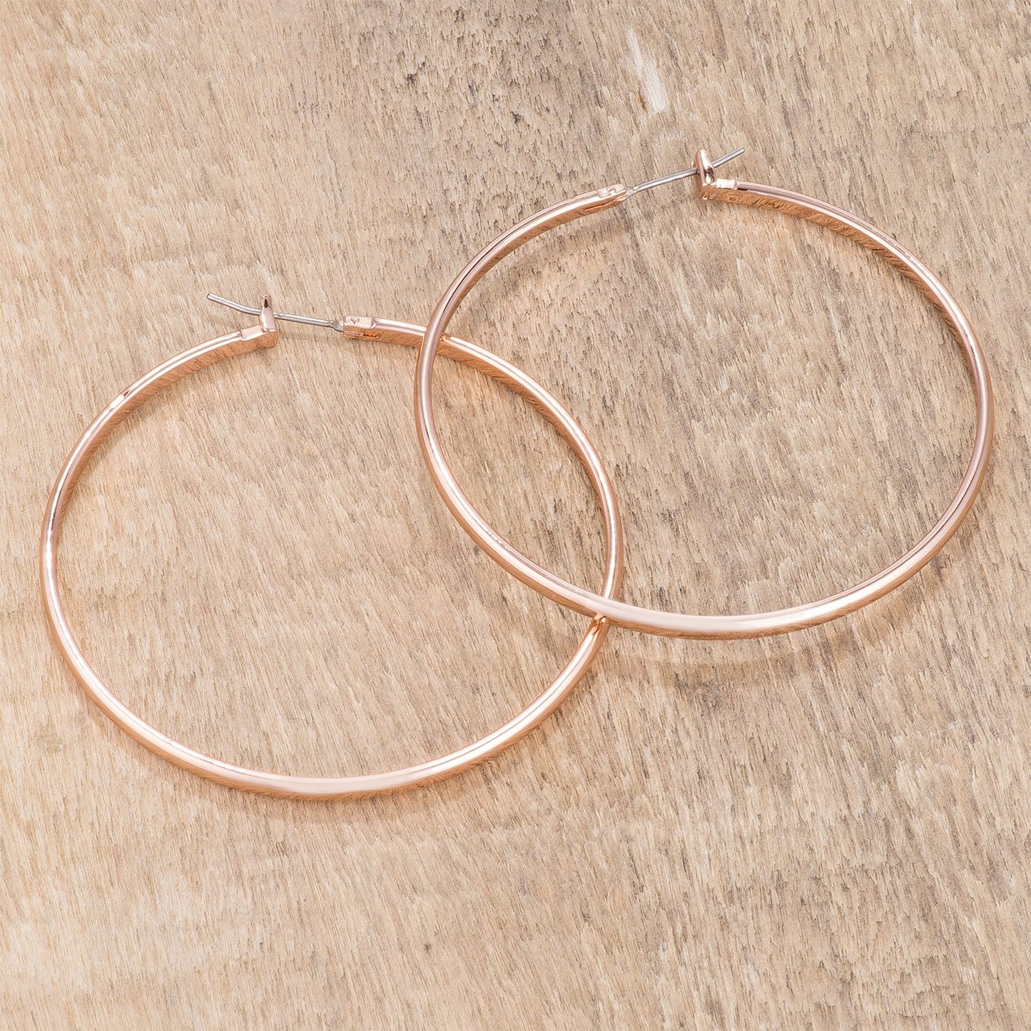 Flavila Classic Rose Gold Large Hoop Earrings