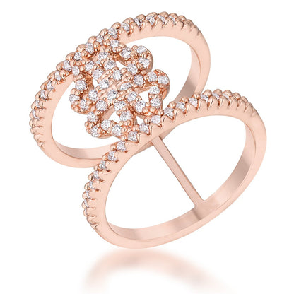 Lauren Rose Gold Clover Wrap Fashion Ring | 1ct