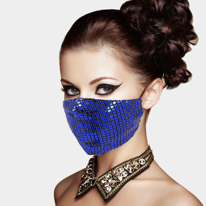 Lia Gold Metallic Embellished Fashion Mask