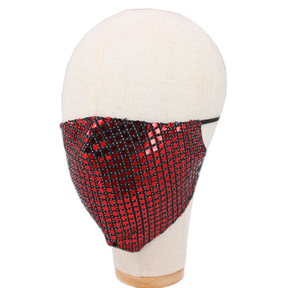 Lia Black Metallic Embellished Fashion Mask