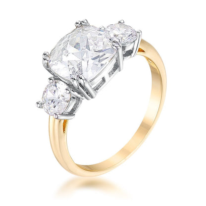 Add 9mm Cushion CZ Three Stone Engagement Ring | 4ct | 5.5ct