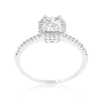 Ada Delicate Princess CZ Halo Engagement Ring | 0.6ct