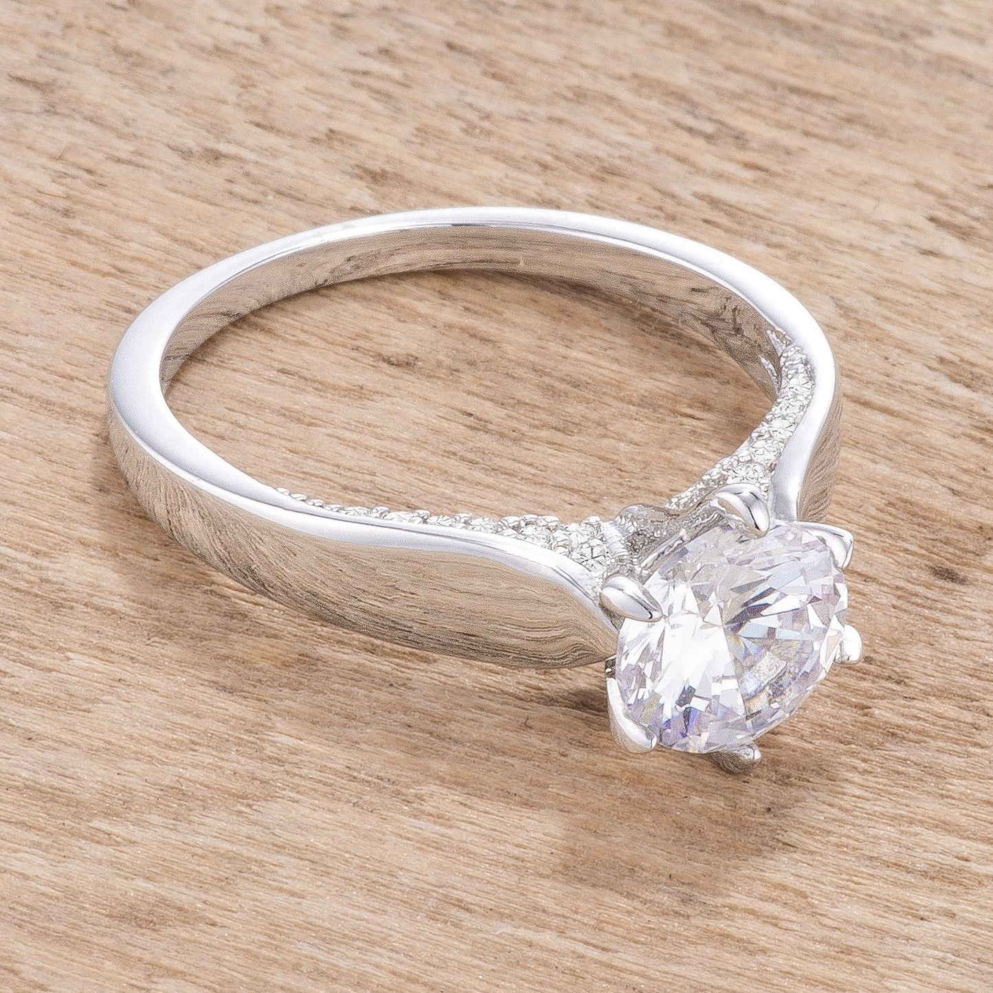 Afron 7mm Round CZ Solitaire Engagement Ring | 1.8ct