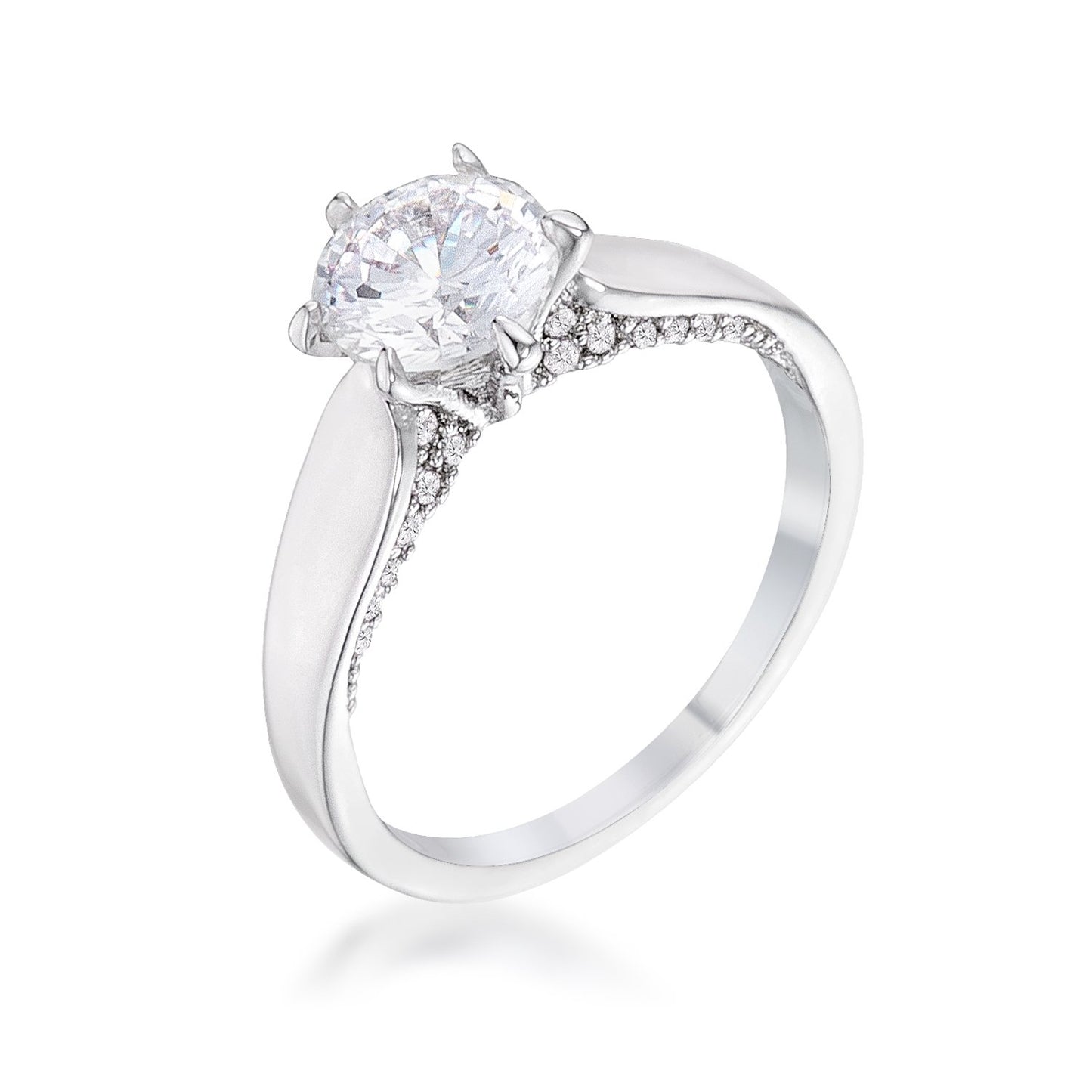 Afron 7mm Round CZ Solitaire Engagement Ring | 1.8ct