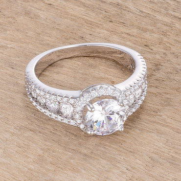 Alexia 7mm Round CZ Halo Engagement Ring | 1.4ct | 2.8ct