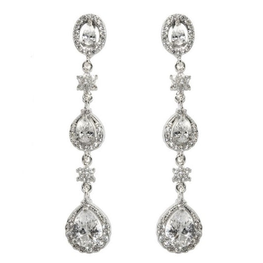 Alina Pear Drop Dangle Chandelier Earrings | 55mm