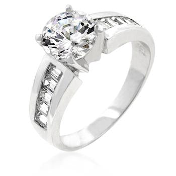 Alnor 8mm Round CZ Solitaire Engagement Ring | 2ct | 3.5ct