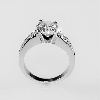 Alnor 8mm Round CZ Solitaire Engagement Ring | 2ct | 3.5ct