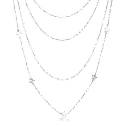 Caroline Multi Chain C Star Layered Necklace